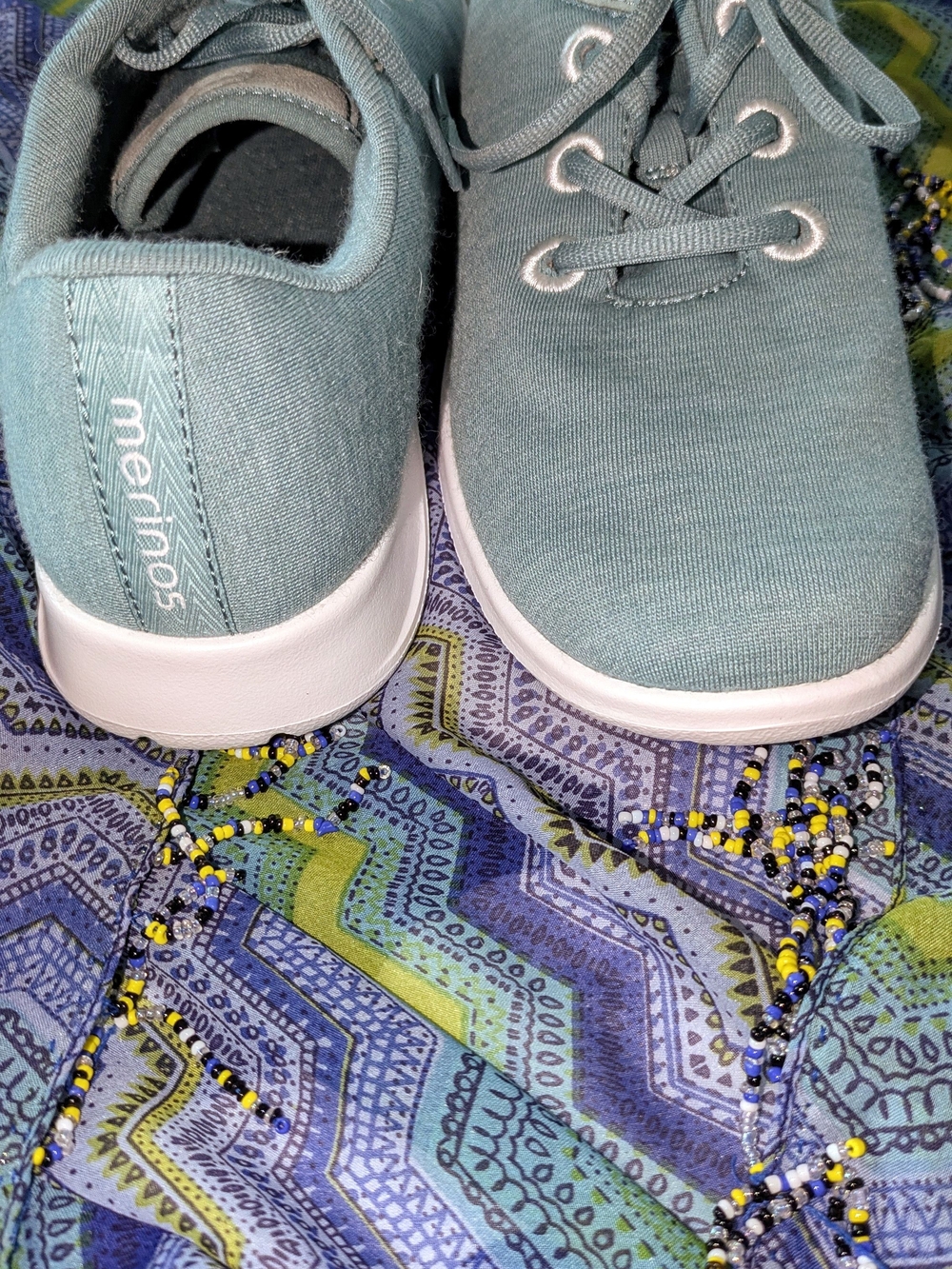Merinos Women's Teal  Lace-Up Casual Sneakers. - Picture 3 of 8